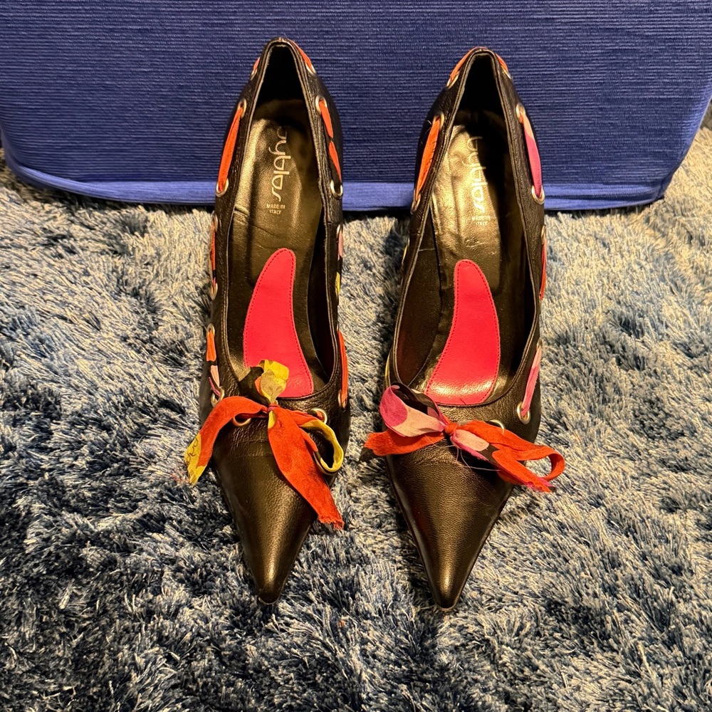 Colorful Byblos Genuine Leather Women's Heels